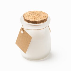 Vela natural en tarro de cristal con tapa de corcho Ropizo Home